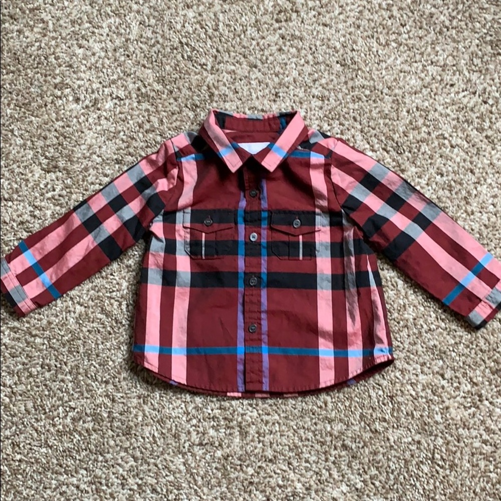 Burberry checked long sleeve button down.